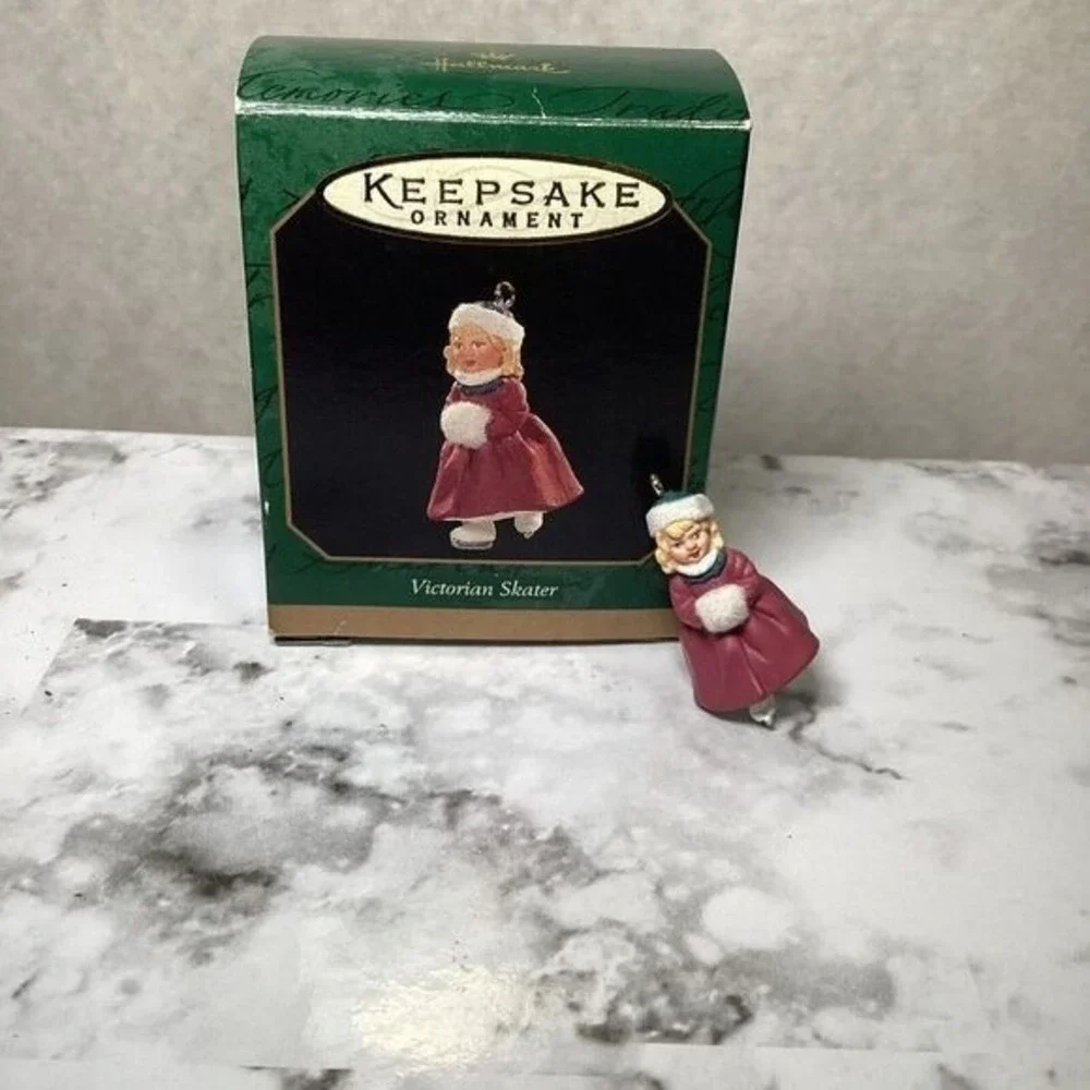 Hallmark Keepsake Miniature Ornament Lot 4pc Victorian Skater Polar Buddies 90s